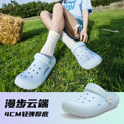轻臣净界凉鞋女款2025新款爆款防滑洞洞鞋网红厚底女鞋外穿洞洞鞋