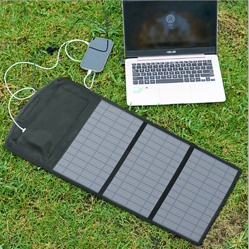 厂家18W单晶硅光伏太阳能板发电板户外便携折叠包应急电源充电器