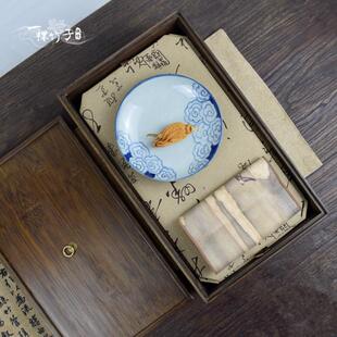 竹制功夫茶具收纳盒防尘桌面整理筐茶壶茶杯茶道便携茶具盒箱 中式