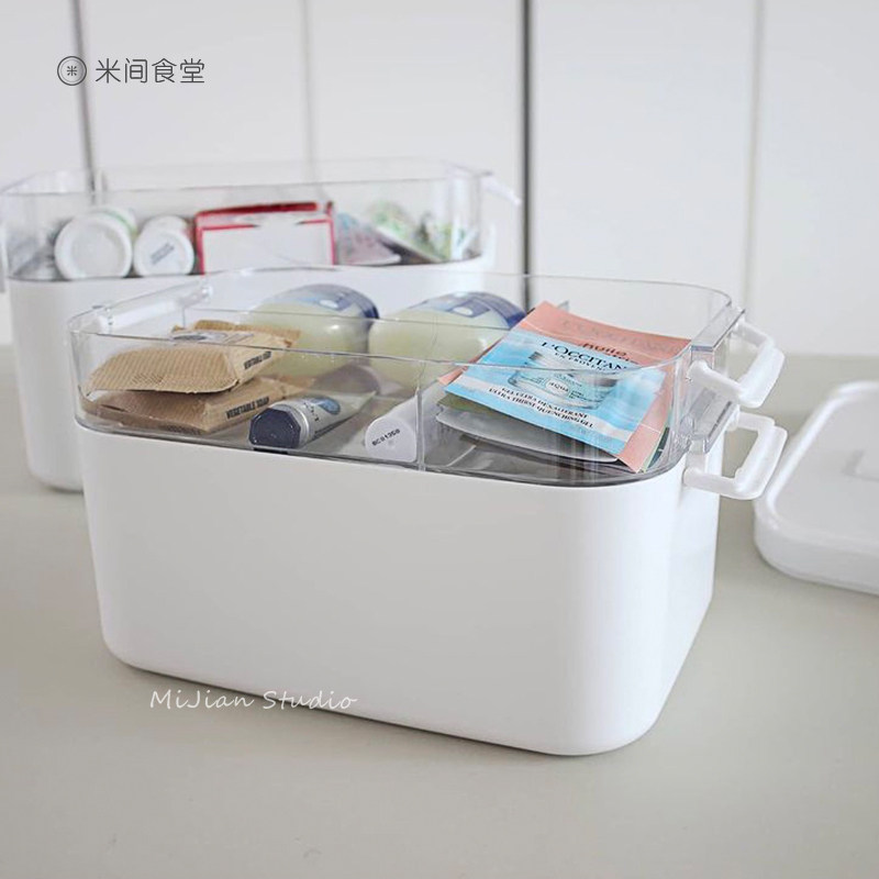精选米间  多功能收纳箱手提式双层家用大容量分层医药箱小物收纳,收纳整理,医药箱,淘宝优惠券,粉丝福利购,淘宝优惠卷