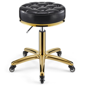 美容凳理发店椅子旋转升降圆凳子美发店大工凳滑轮不锈钢剪发凳子