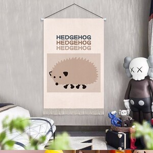 迷鹿小馆卡通动物儿童房装饰挂画布艺挂毯创意卧室床头背景布挂布