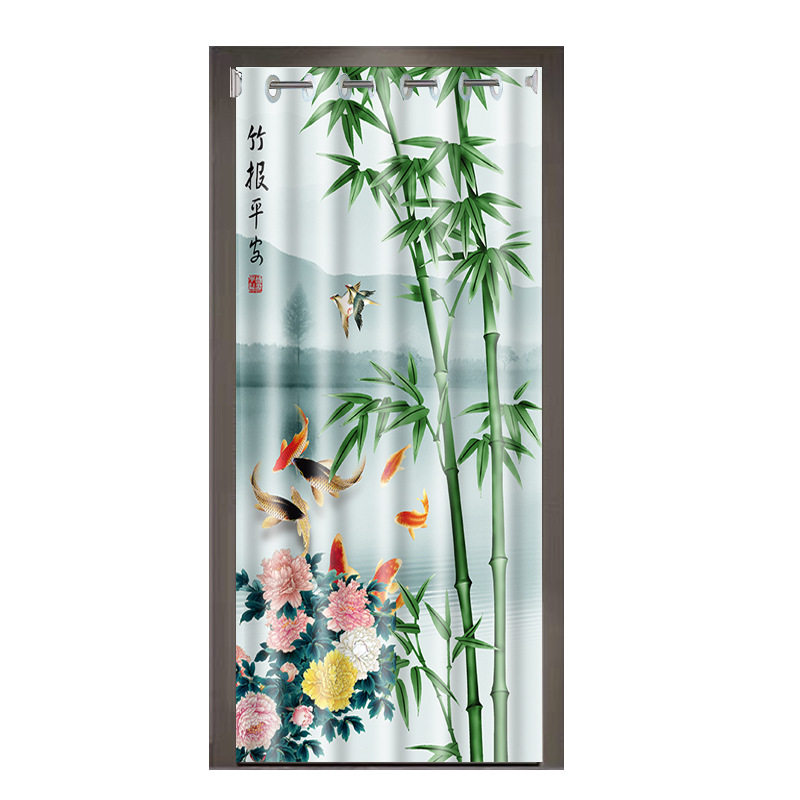免打孔门帘隔断帘遮挡风布艺家用厕所试衣间厨房卫生间家纺布帘子