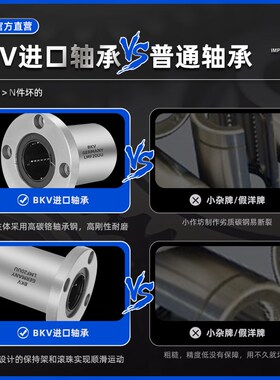 精选BKV圆法兰直线轴承LMF6 8 10 12 13 16 20 30 40AUU/LAUU防锈