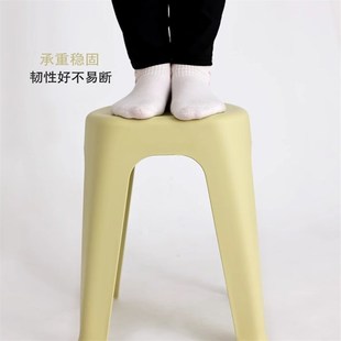 精选焕龙塑料凳子欧式家用可叠长方高凳防滑轻奢耐用客厅加厚结实