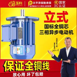 1.5 1.1 2.2 5.5KW电机380V三相 立式 全铜三相异步电动机0.75