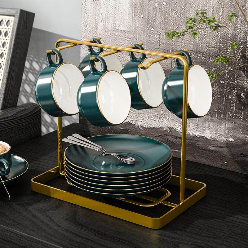 杯子收纳置物架咖啡杯架子桌面茶杯架轻奢马克杯架倒挂水杯子挂架