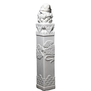 拴马桩 石雕汉白玉小象貔貅麒麟金蟾祥云中式栓马柱吉象庭院装饰