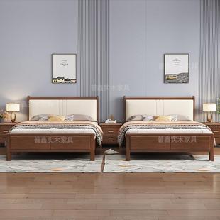 中式 实木储物床1.5米1.35米软包家用儿童床1.2米气压高箱床单人床