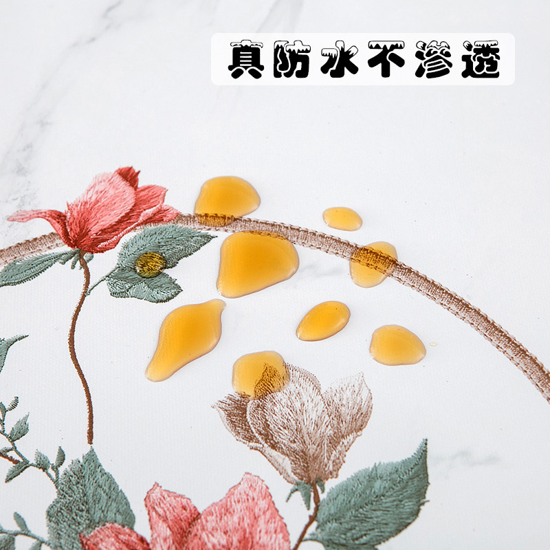 桌布防水防油免洗桌布圆桌小清新家用PVC台布茶几布蕾丝餐桌布艺