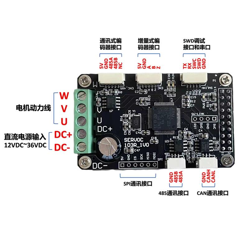 STM32 BLDC三相电机开发板 矢量控制FOC 直流无刷电机驱动器