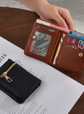 小众设计卡包仿植鞣牛皮质感柔软复古小巧软皮实用女短款钱包钱夹