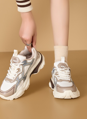 NDU/恩度女鞋夏季透气网面运动休闲跑步百搭厚底增高网红老爹潮鞋