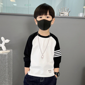 男童春秋长袖 上衣 儿童男中大童体恤小男孩打底衫 T恤2025新款 秋季
