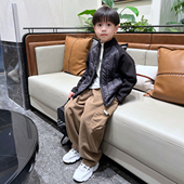 时尚 秋冬儿童中大童小男孩韩版 棉服棉袄 保暖棉衣2025新款 男童冬季