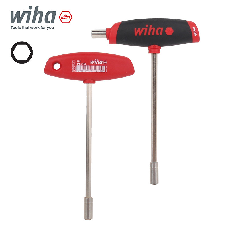 德国wiha威汉T型螺丝刀手柄进口C6.3批头螺丝批磁性388DS加长