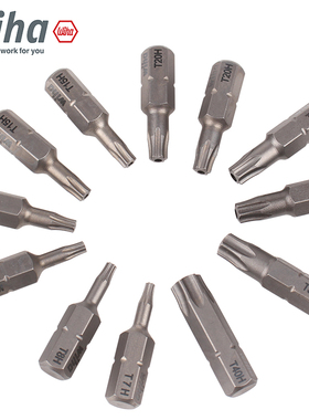 德国wiha威汉中孔梅花批头进口7015ZH内六角星型螺丝刀旋具头T6T8