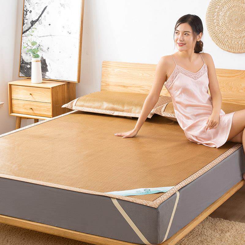 RATTAN MAT HOME 1.8M BED 1.5M FOLDING NAKED SLEEPING ICE SILK MAT WINTER AND SUMMER DUAL-PURPOSE MAT STUDENT MAT