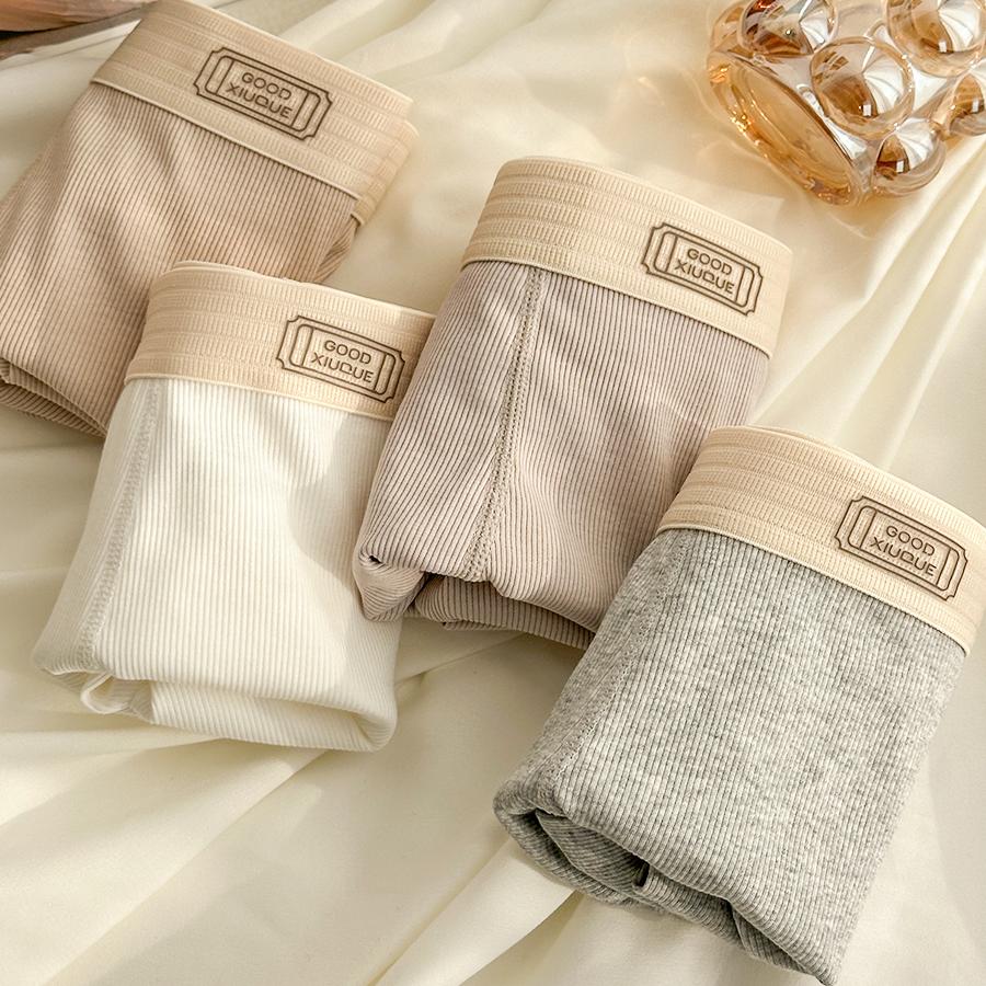 男士纯棉中腰四角平角短裤