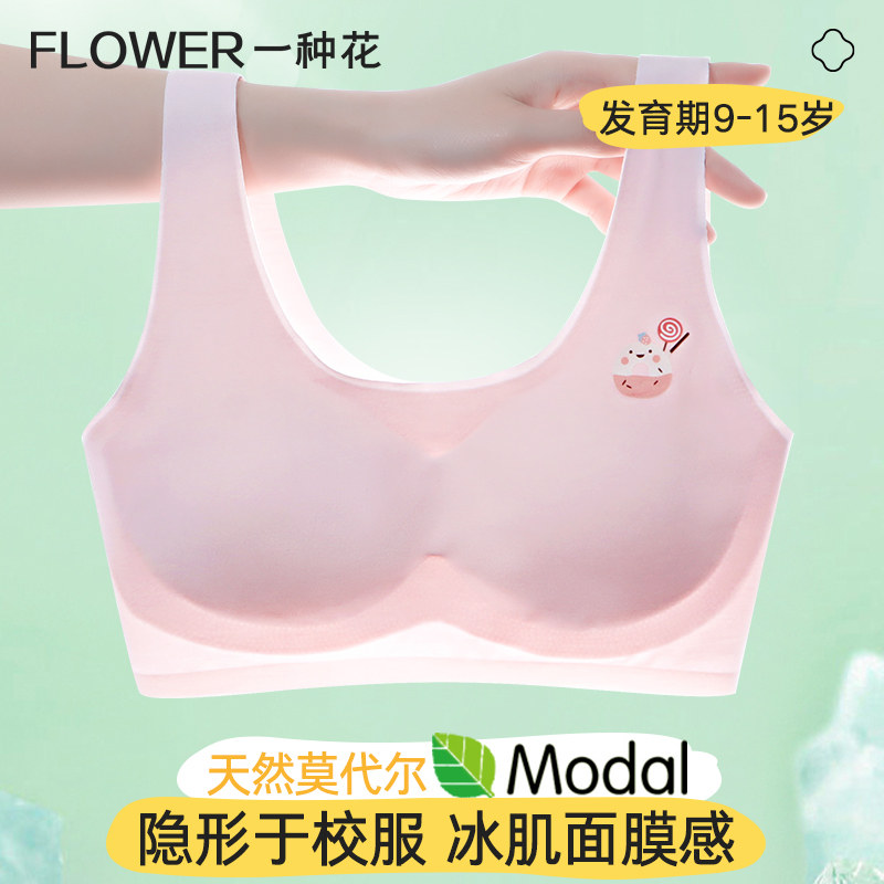 莫代尔少女内衣女夏季薄款13岁学生初中女生背心女大童发育期文胸