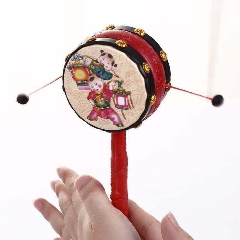 鼓类乐器婴儿不郎鼓适合儿童的乐器易上手吉祥拨浪鼓年画摇铃宝宝