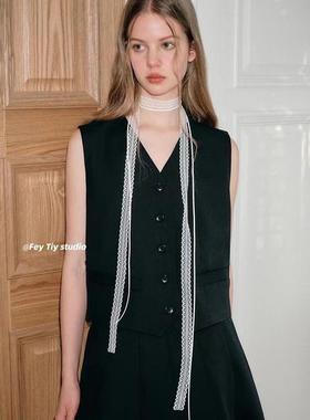 颈部装饰带蕾丝飘带叠戴