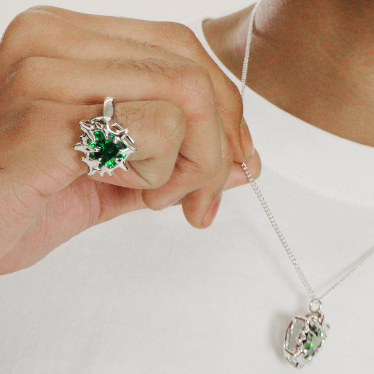 WHOOSIS（不知其名）心形宝石戒指嘻哈潮流街头新年礼物生日礼物