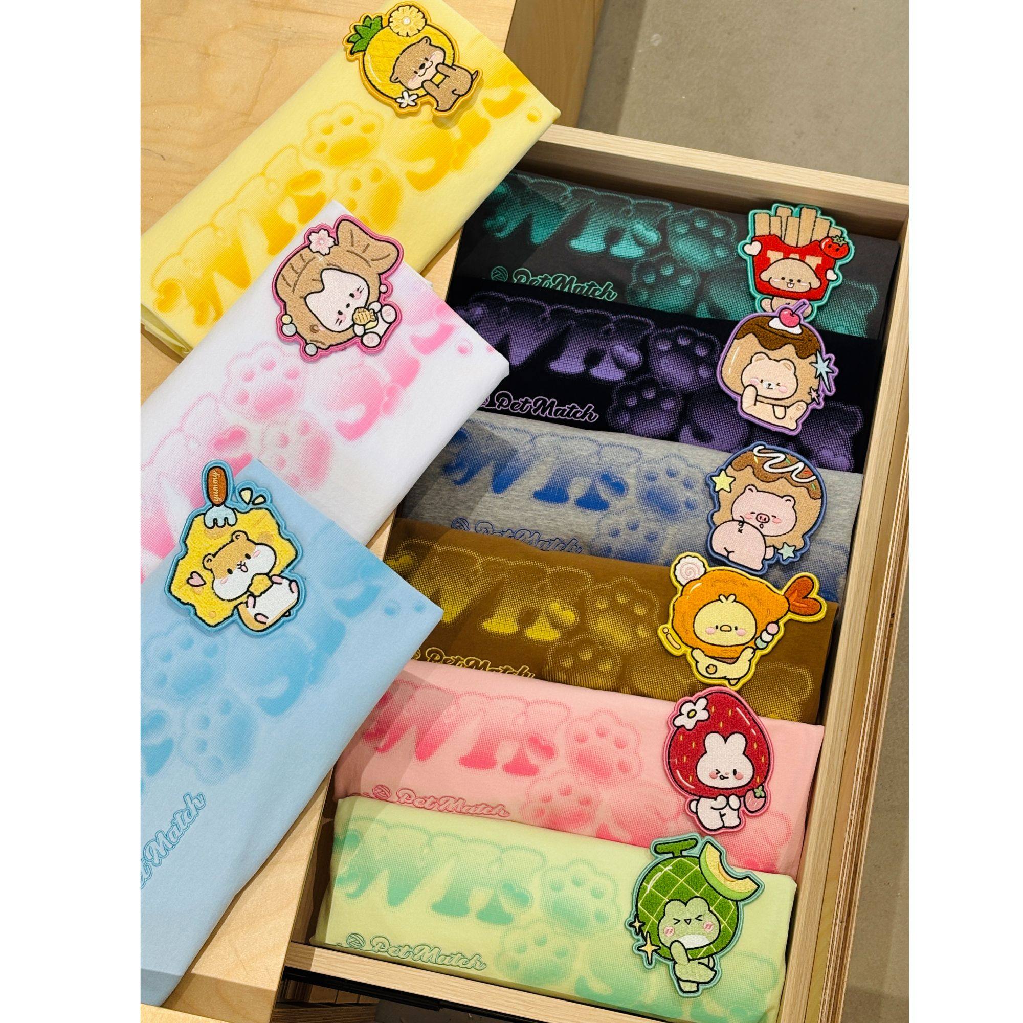 WHOOSIS（不知其名）森食派对印花魔术贴短袖t恤夏季