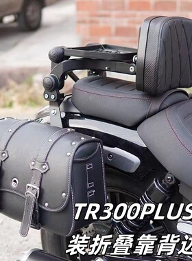 适用豪爵TR300plus改装保险杠护杠加厚加宽折叠靠背货架边包配件