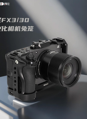 颜左 适用索尼FX3 FX30相机兔笼摄影视频稳定器竖拍配件快装板fx3 fx30索尼相机金属拓展保护框紫色配件