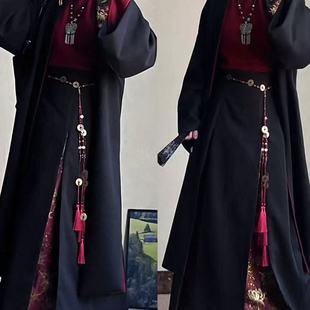 新中式 国风清冷无性别诡道拍照铜钱红色腰链禁步马面裙腰封配饰