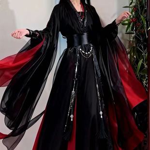 新中式无性别国风清冷长禁步腰链黑红流苏马面裙汉服腰封配饰压襟