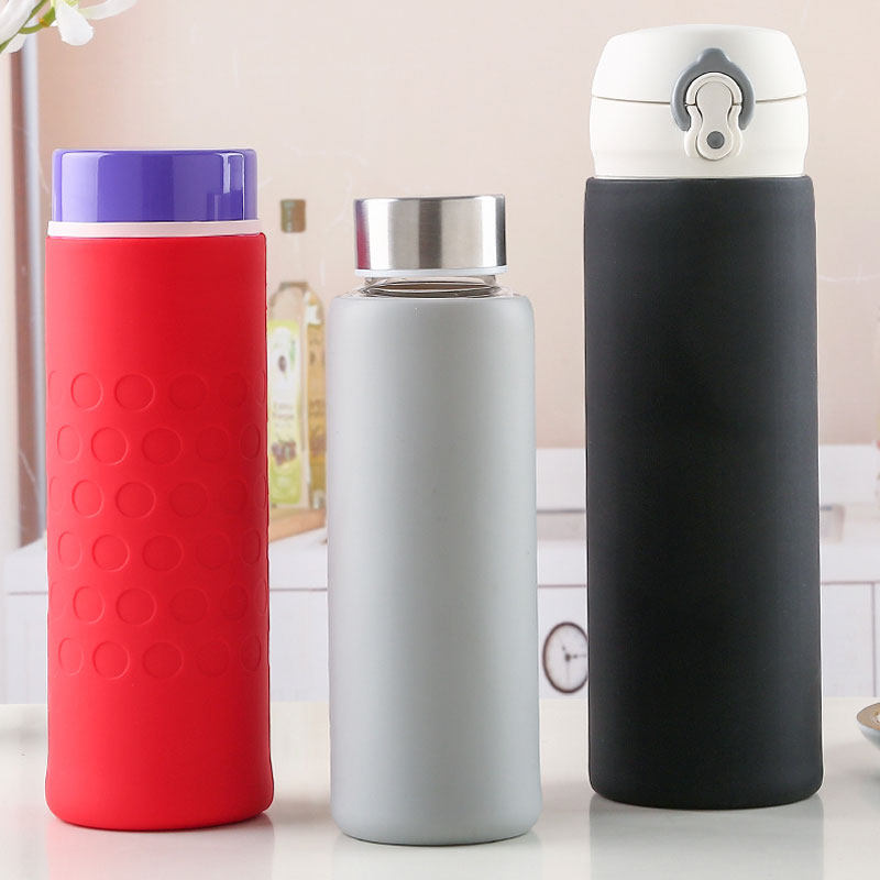 速发硅胶杯套防护套玻璃杯保摔水杯保防烫杯子套套温杯防摔套橡胶