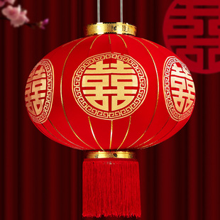 速发结婚灯红喜字大笼挂饰喜庆婚房装饰大门院置外面挂件布子婚庆