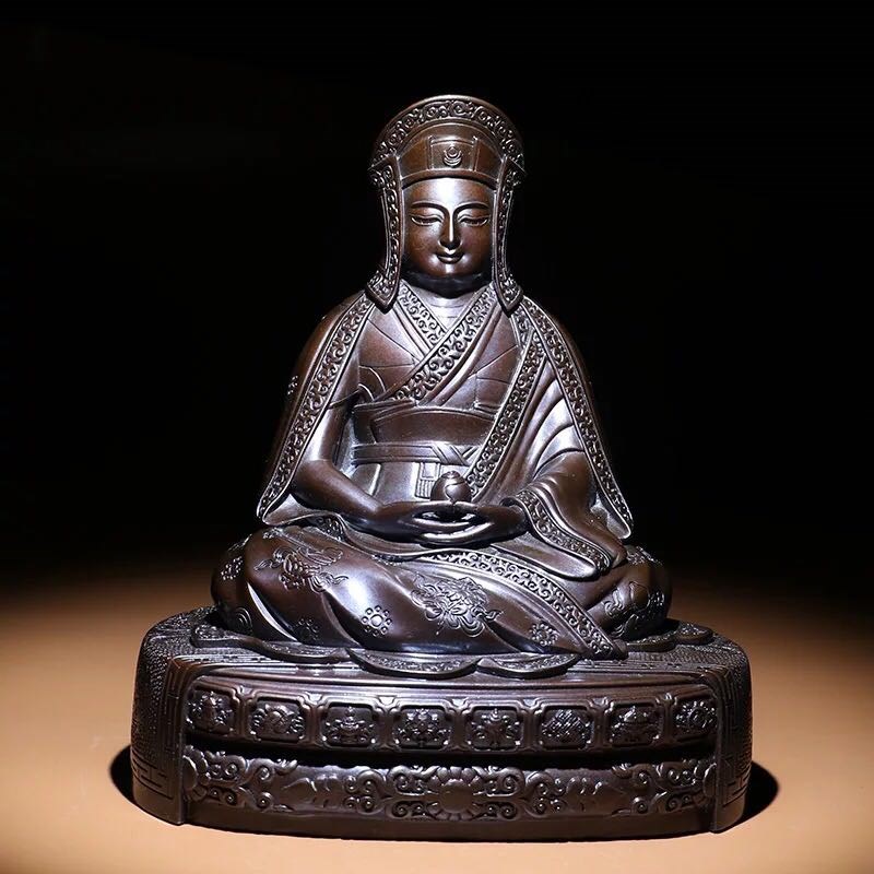 速发噶举派四大祖师像一套藏传密宗精品古色花纹铜佛像摆件新