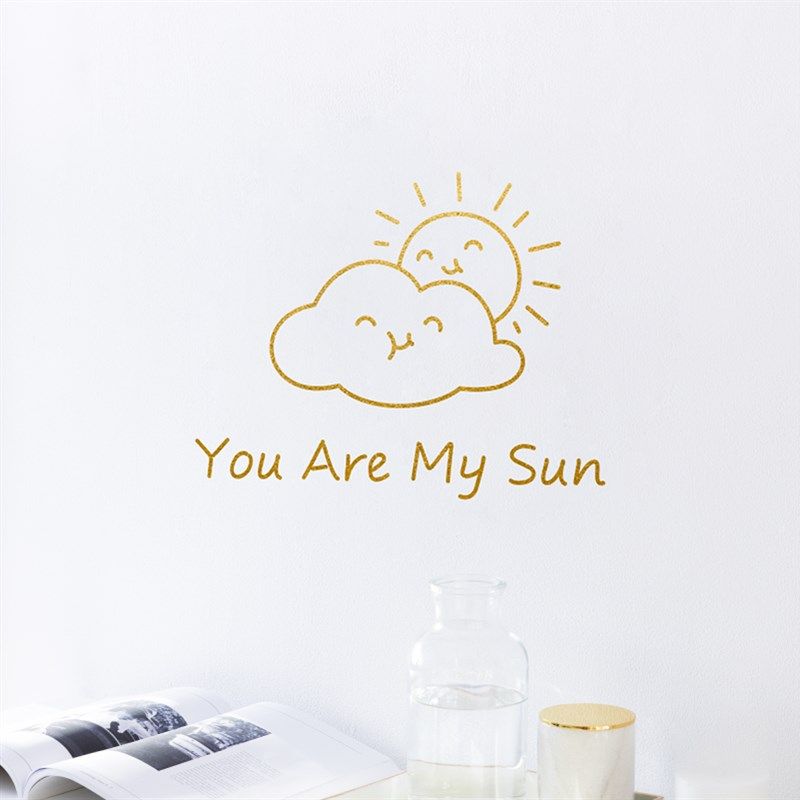 速发my su简笔饰风可爱英文图案卧室沙发背景装画贴纸宿舍贴