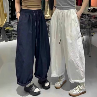 高腰显瘦九分裤 薄款 女夏季 欧货145cm瘦小个子速干透气宽松灯笼裤