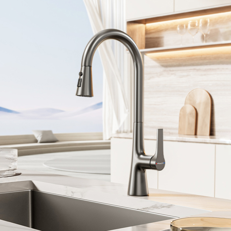 【官方】万和精铜厨房抽拉水龙头