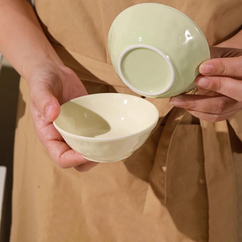 奶油风高颜值味碟4寸家用陶瓷蘸料碟火锅调味碟酱油碟调料小吃碟