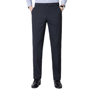 罗蒙厚款商务西裤2026春季新款抗皱职业正装直筒修身西装长裤子男