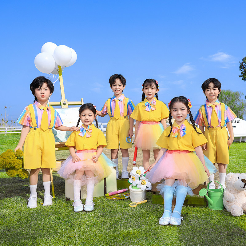 六一儿童啦啦队演出服夏季幼儿园