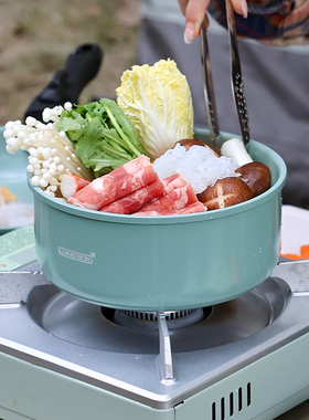 LUINGBOX露营盒子炊具户外锅水壶煎锅装备便携野外野营餐具套锅具