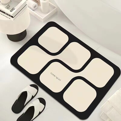 新款 简约软硅藻泥地垫浴室防滑地垫家用卫生间厕所门口速干耐磨