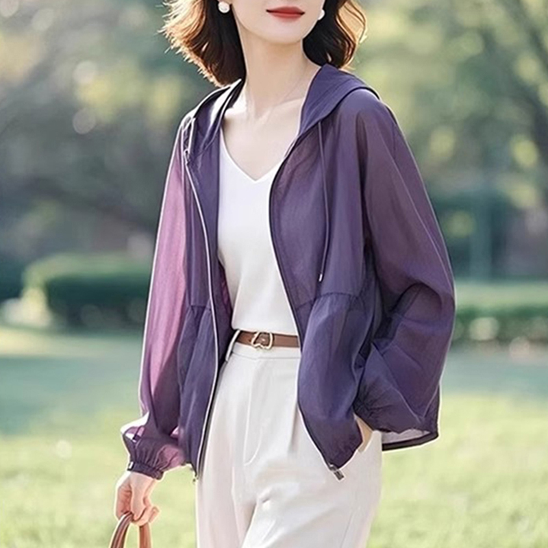 紫色防晒衣外套女2025新款