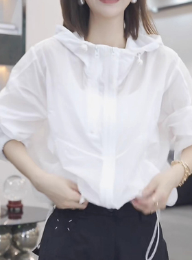 凉感防晒衣女款2026夏季新款女装户外透气轻薄款双拉链防晒服外套