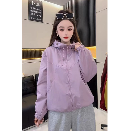 双拉链冲锋衣外套女2026新款女装