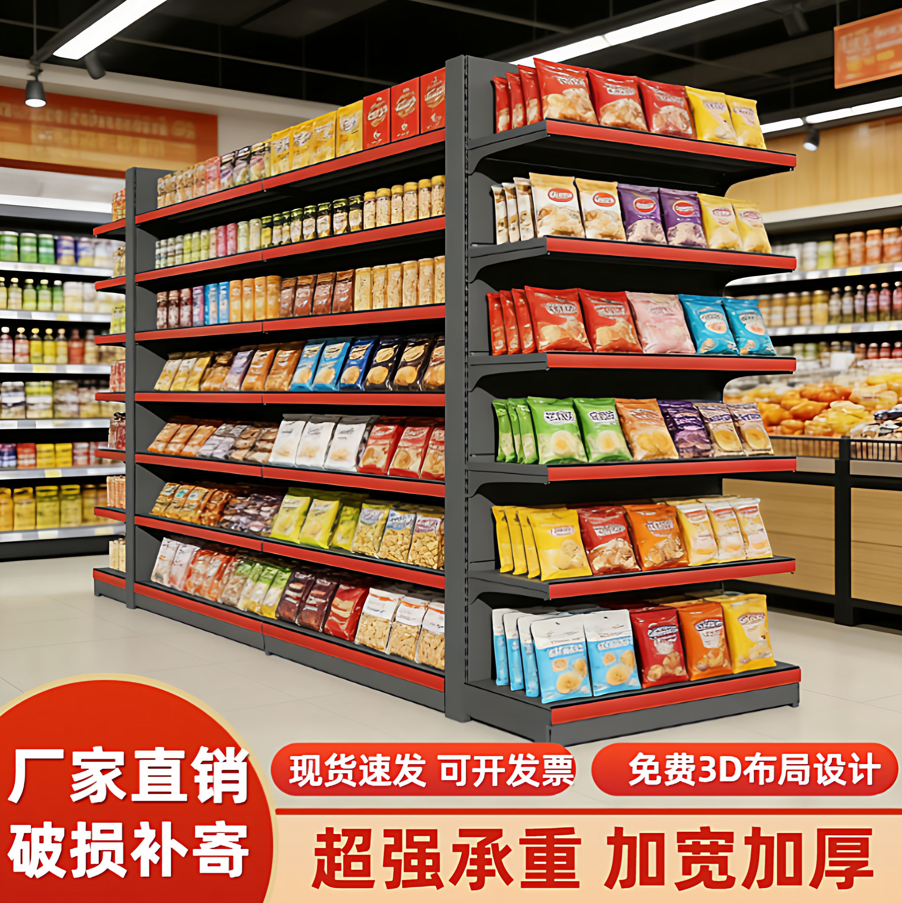 单双面加厚便利店小卖部零食文具展示多层组合式超市货架多规格,商业/办公家具,超市货架,淘宝优惠券,粉丝福利购,淘宝优惠卷