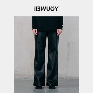 直筒裤 女长裤 Y6024402 复古皮裤 YOUWEI有尾2024冬季