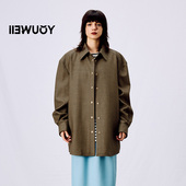 外套Y2425113 式 YOUWEI有尾2025春季 轻奢千鸟格oversize衬衫