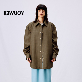 外套Y2425113 式 YOUWEI有尾2025春季 轻奢千鸟格oversize衬衫